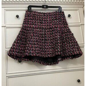 Chanel -Pink Tweed High-Low Hem Flare Mini Skirt. Sz. FR 40